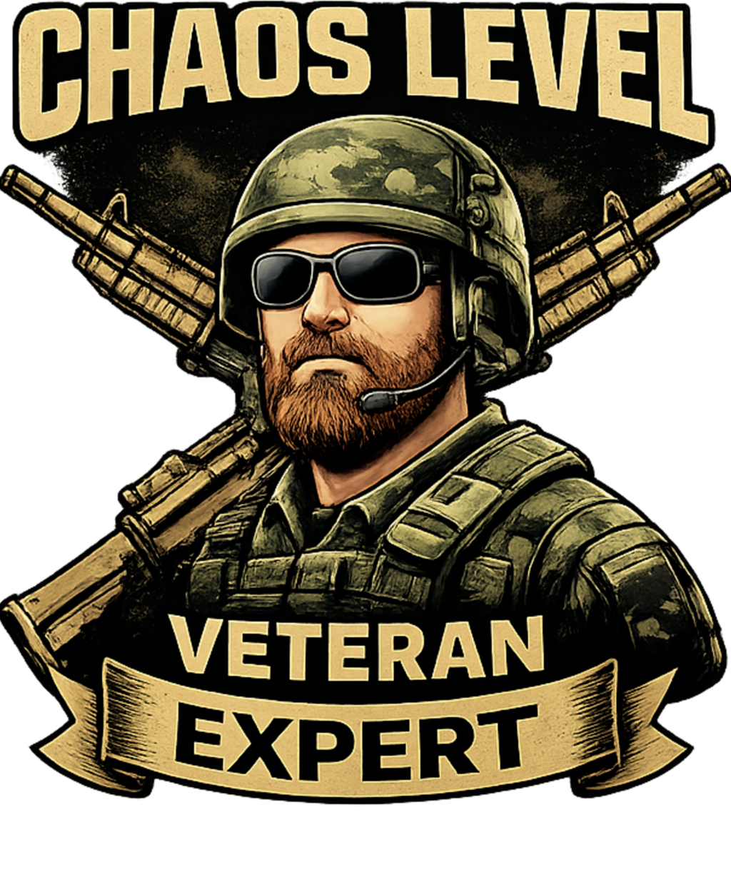 Chaos Level Veteran Expert T-Shirt | Funny Military Shirt | Veteran Gift