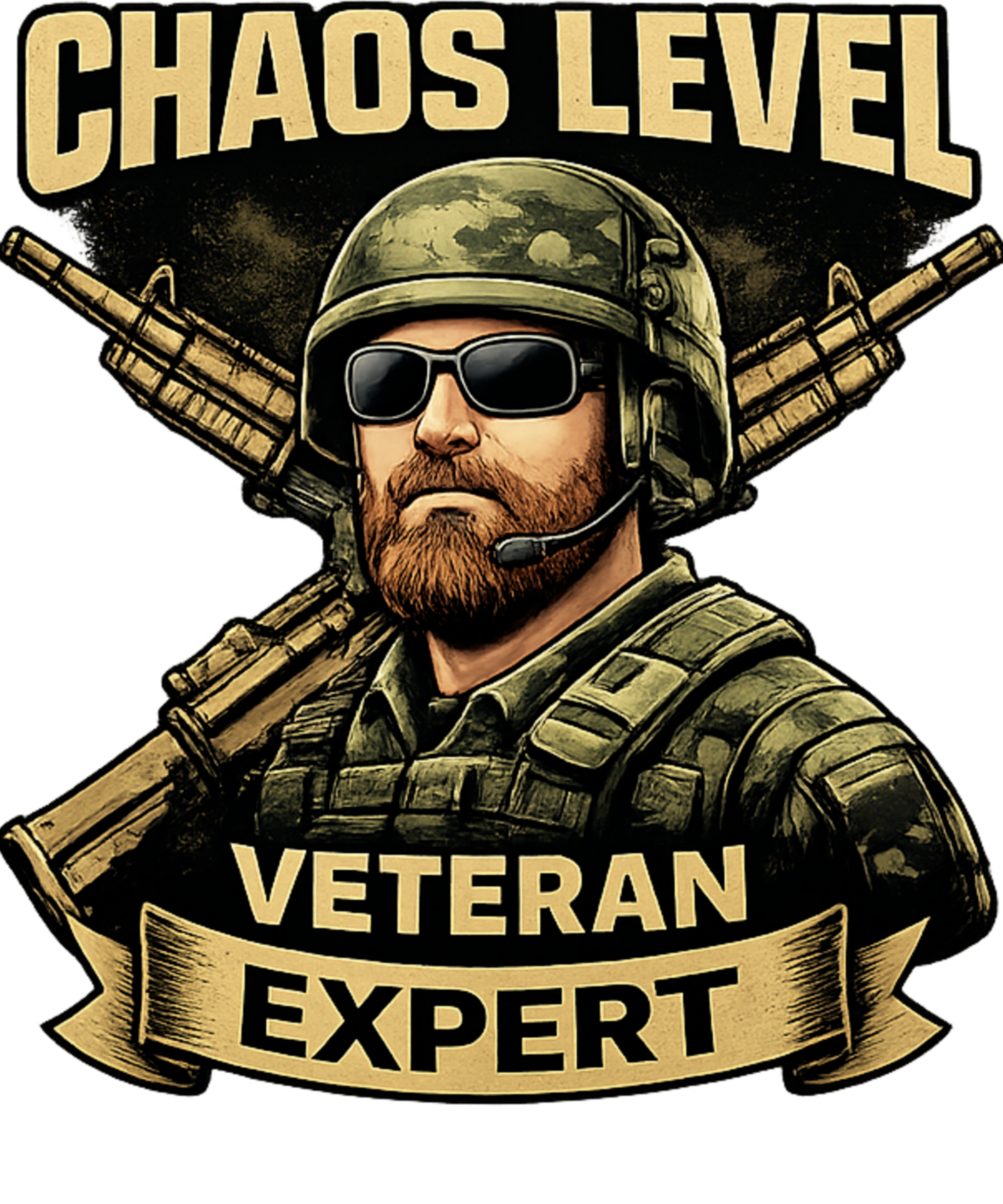 Chaos Level Veteran Expert T-Shirt | Funny Military Shirt | Veteran Gift